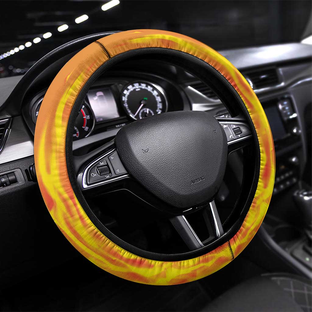 Brazil Hoodie Steering Wheel Cover Brazil Reaper Skull Fire - Wonder Print Shop