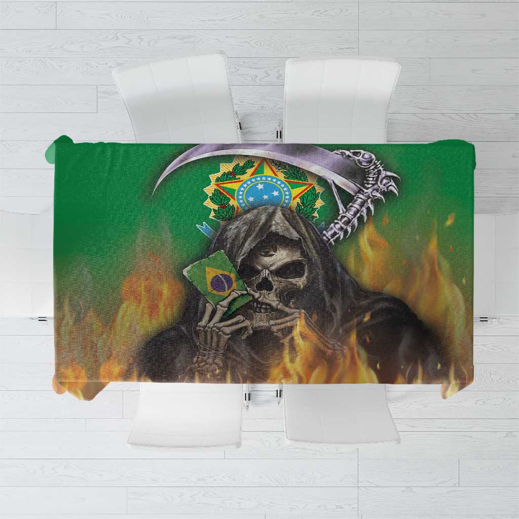 Brazil Hoodie Tablecloth Brazil Reaper Skull Fire - Wonder Print Shop