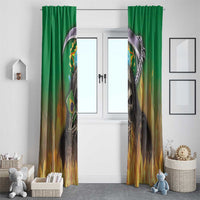 Brazil Hoodie Window Curtain Brazil Reaper Skull Fire - Wonder Print Shop