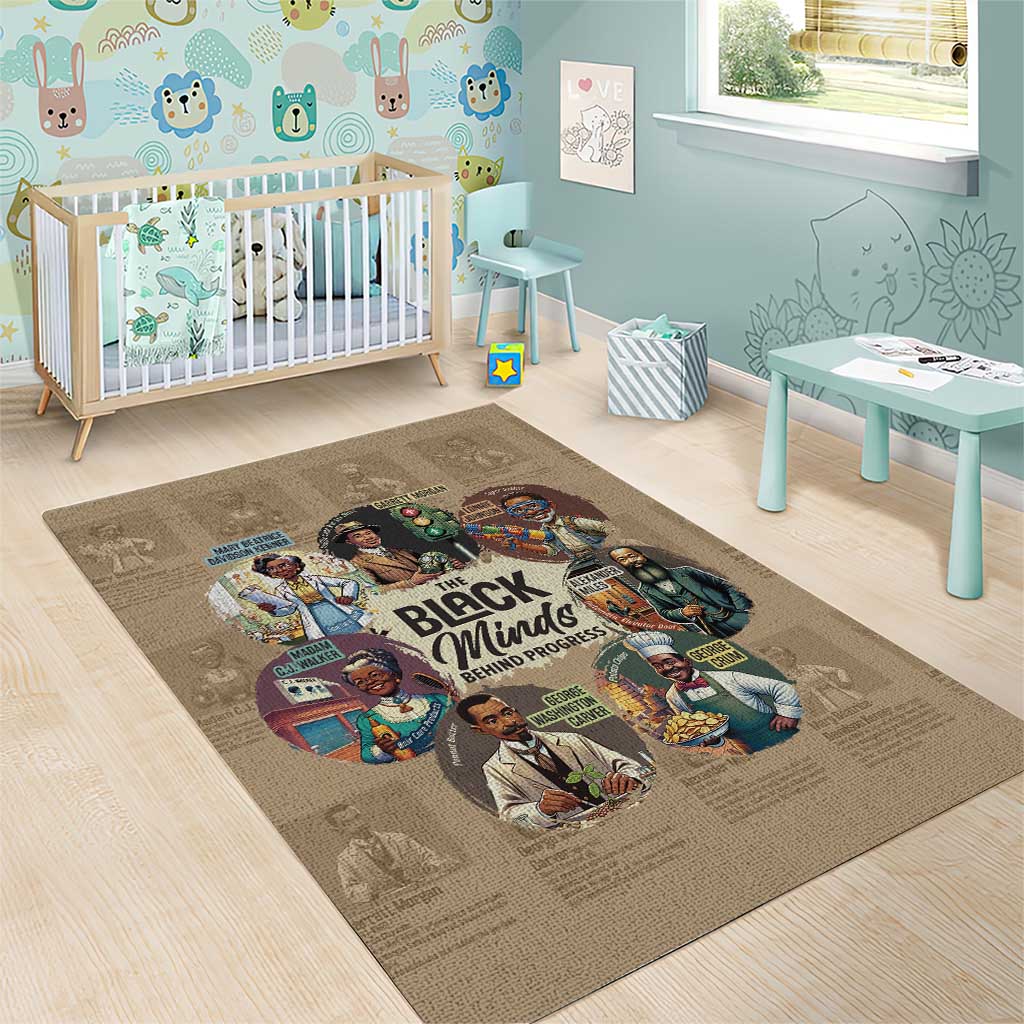 The Black Minds Behind Progress Area Rug Africa Black Invention - Wonder Print Shop