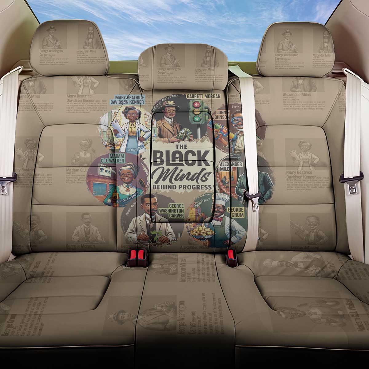 The Black Minds Behind Progress Back Car Seat Cover Africa Black Invention - Wonder Print Shop