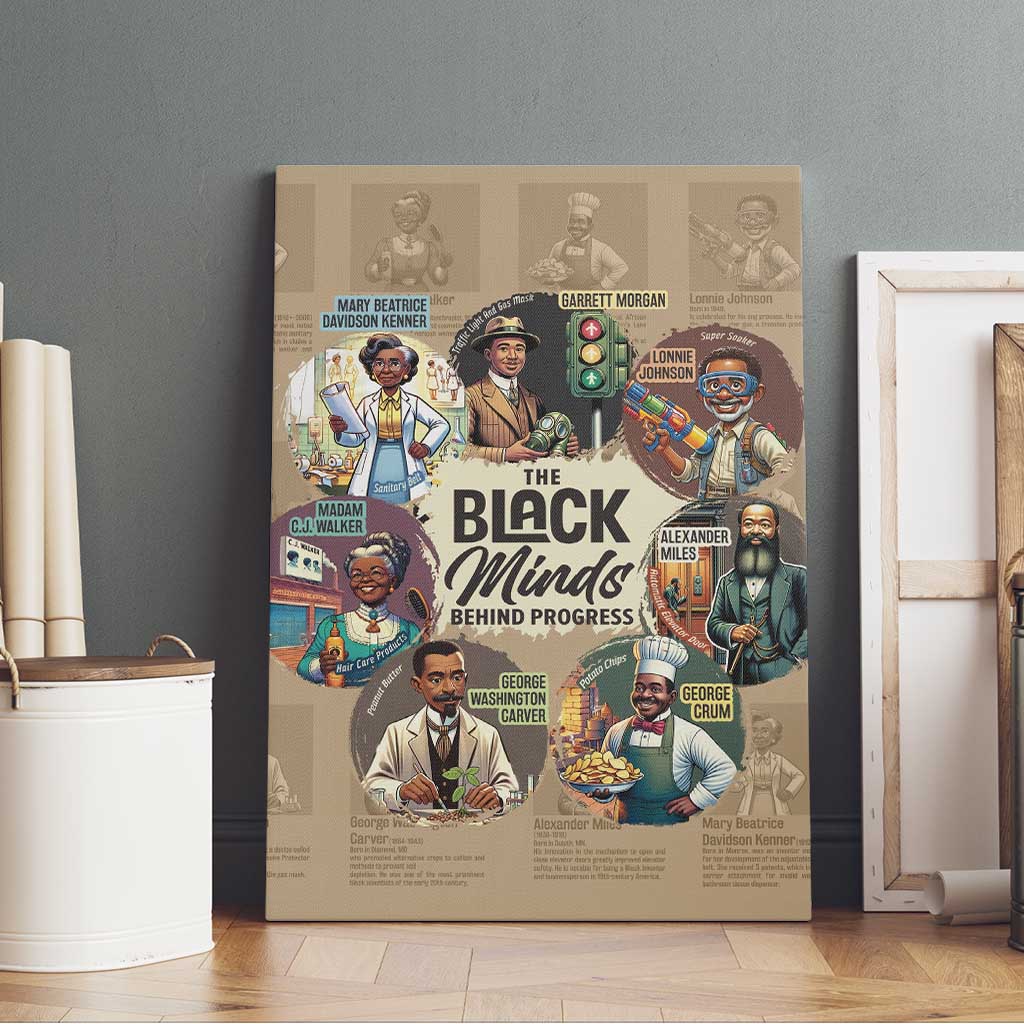 The Black Minds Behind Progress Canvas Wall Art Africa Black Invention - Wonder Print Shop