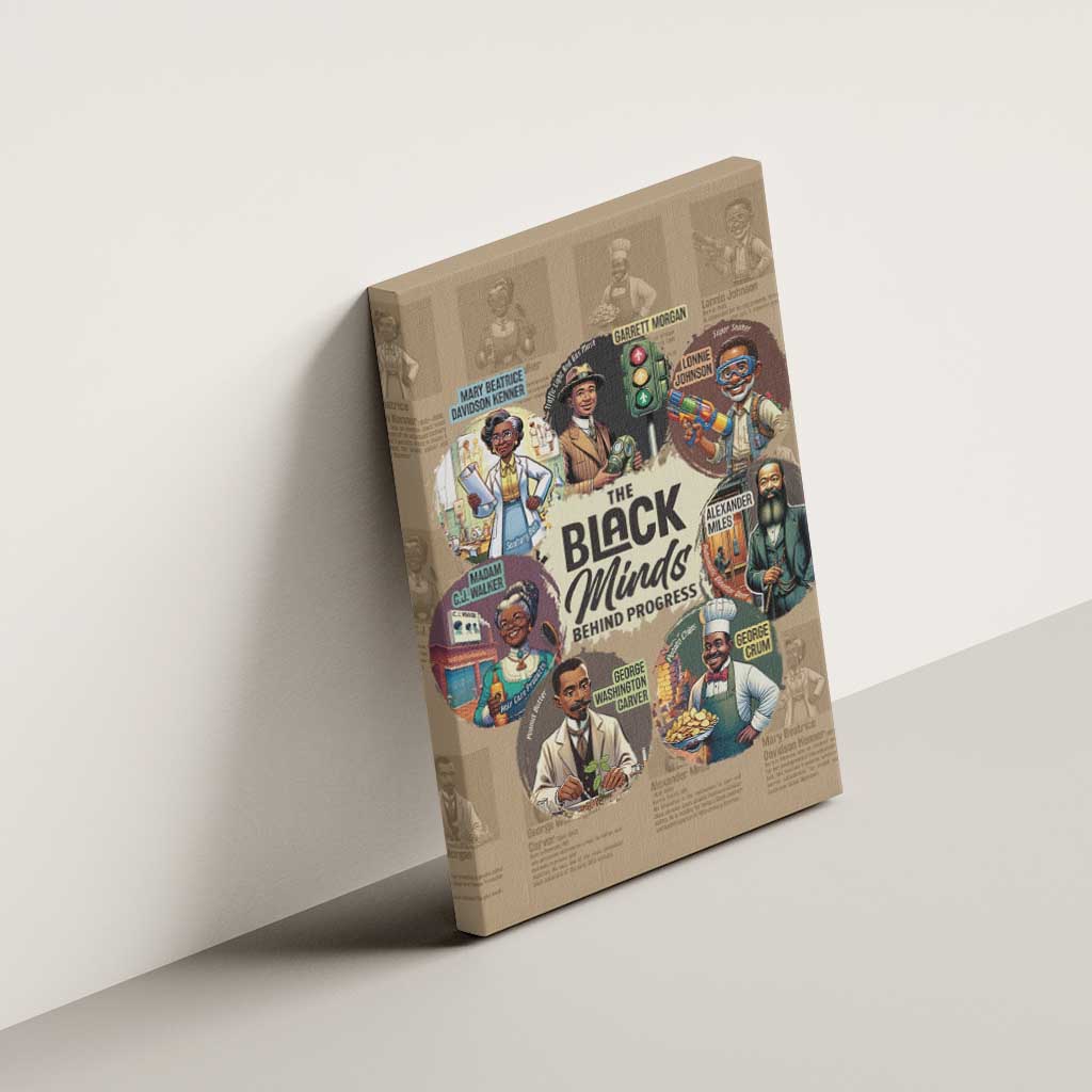 The Black Minds Behind Progress Canvas Wall Art Africa Black Invention - Wonder Print Shop