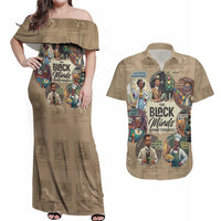 The Black Minds Behind Progress Couples Matching Off Shoulder Maxi Dress and Hawaiian Shirt Africa Black Invention - Wonder Print Shop