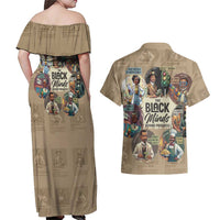 The Black Minds Behind Progress Couples Matching Off Shoulder Maxi Dress and Hawaiian Shirt Africa Black Invention - Wonder Print Shop