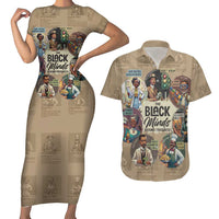 The Black Minds Behind Progress Couples Matching Short Sleeve Bodycon Dress and Hawaiian Shirt Africa Black Invention - Wonder Print Shop