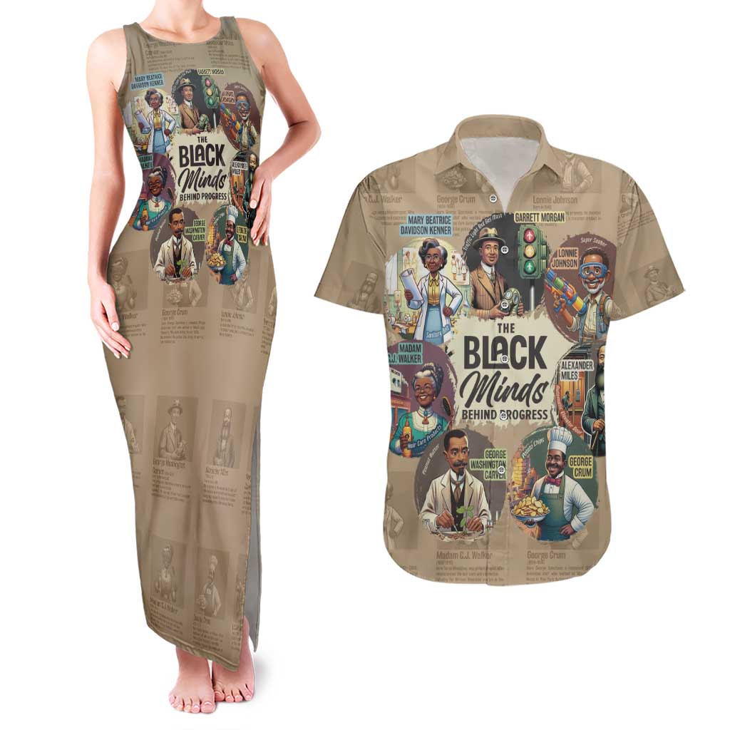 The Black Minds Behind Progress Couples Matching Tank Maxi Dress and Hawaiian Shirt Africa Black Invention - Wonder Print Shop