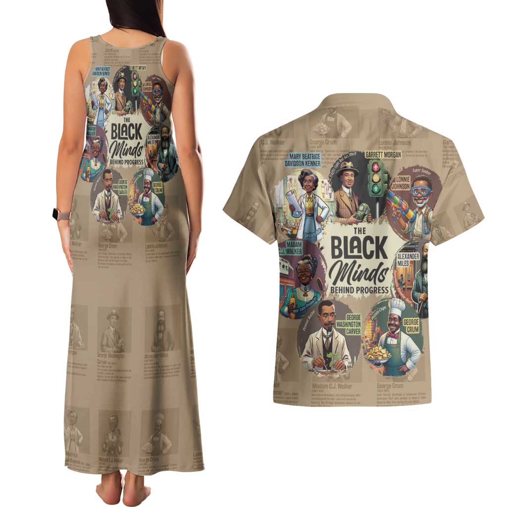 The Black Minds Behind Progress Couples Matching Tank Maxi Dress and Hawaiian Shirt Africa Black Invention - Wonder Print Shop