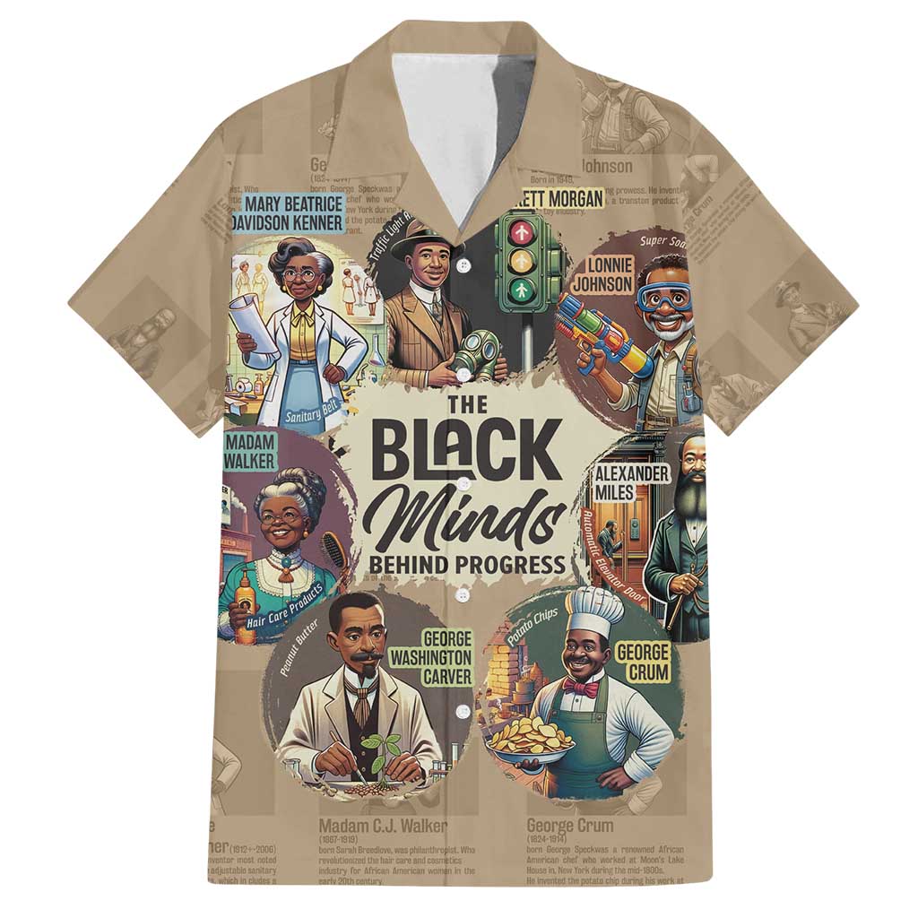 The Black Minds Behind Progress Family Matching Puletasi and Hawaiian Shirt Africa Black Invention - Wonder Print Shop