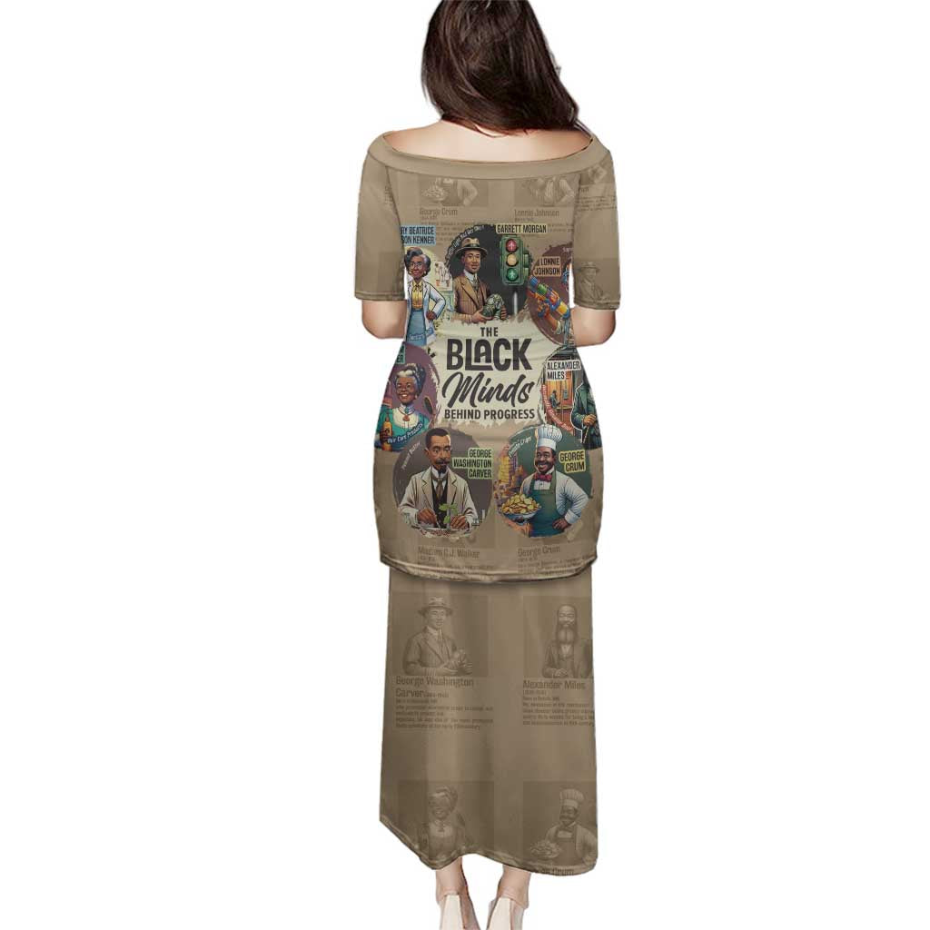 The Black Minds Behind Progress Family Matching Puletasi and Hawaiian Shirt Africa Black Invention - Wonder Print Shop