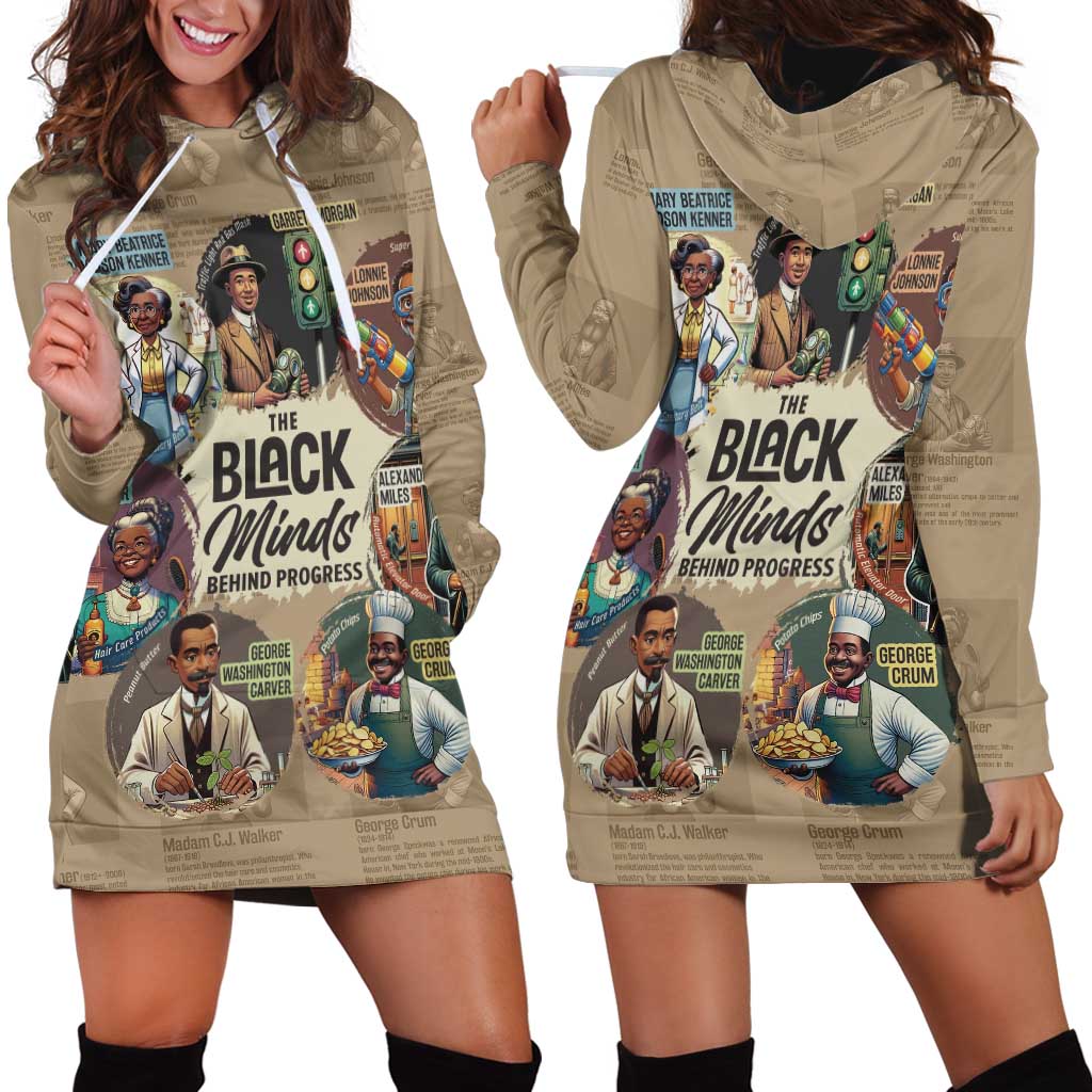 The Black Minds Behind Progress Hoodie Dress Africa Black Invention - Wonder Print Shop