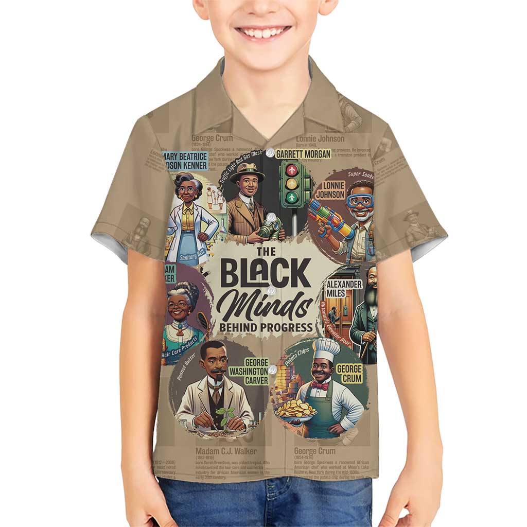 The Black Minds Behind Progress Kid Hawaiian Shirt Africa Black Invention - Wonder Print Shop