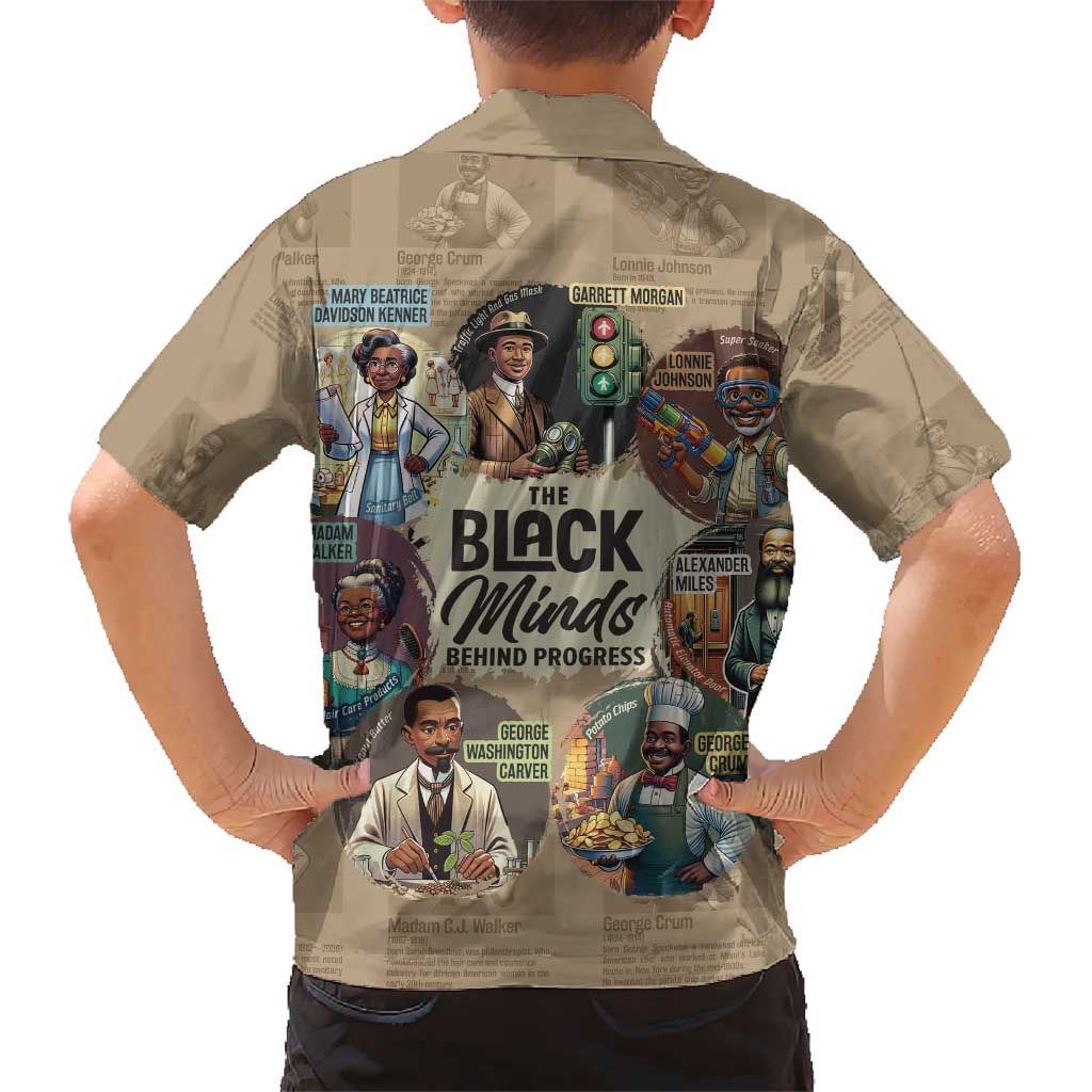 The Black Minds Behind Progress Kid Hawaiian Shirt Africa Black Invention - Wonder Print Shop
