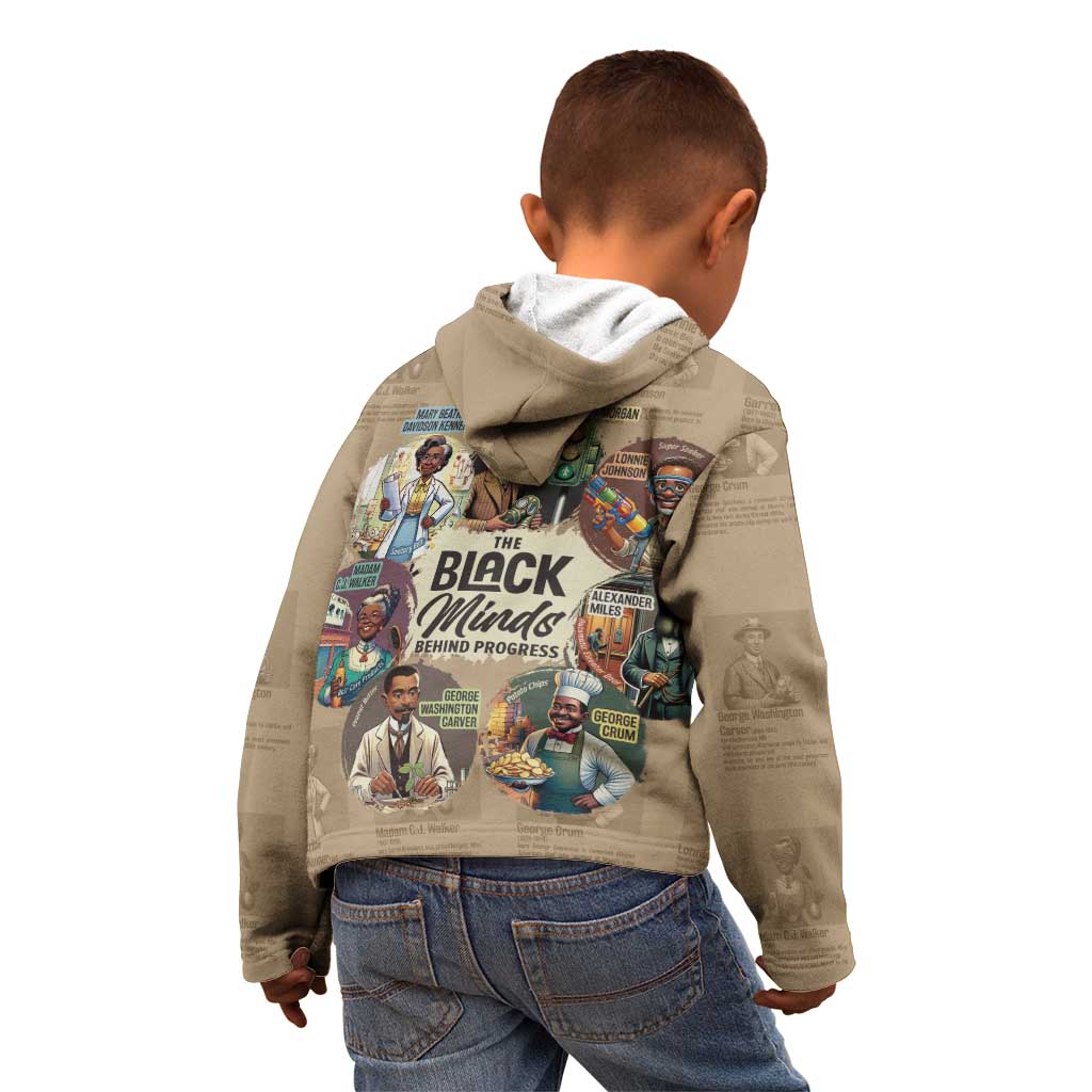 The Black Minds Behind Progress Kid Hoodie Africa Black Invention - Wonder Print Shop