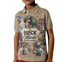 The Black Minds Behind Progress Kid Polo Shirt Africa Black Invention - Wonder Print Shop