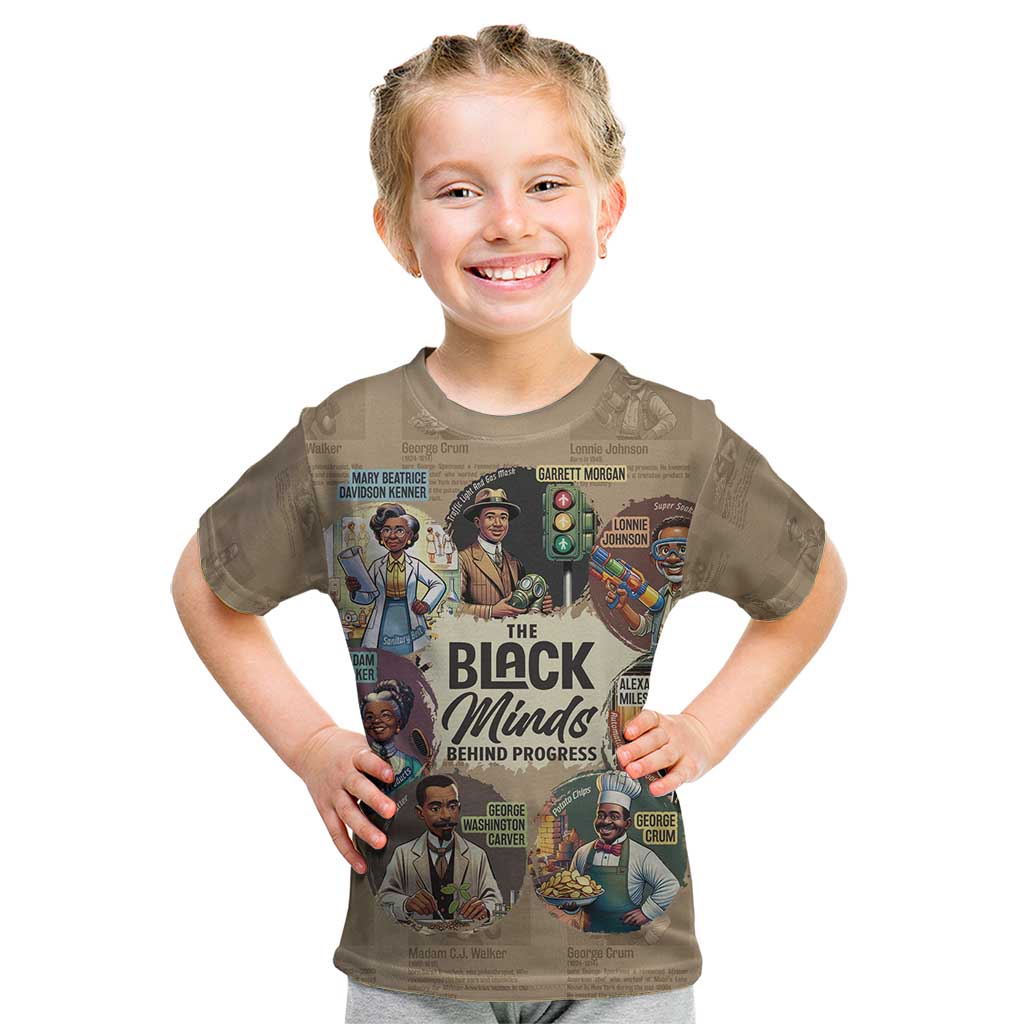 The Black Minds Behind Progress Kid T Shirt Africa Black Invention - Wonder Print Shop