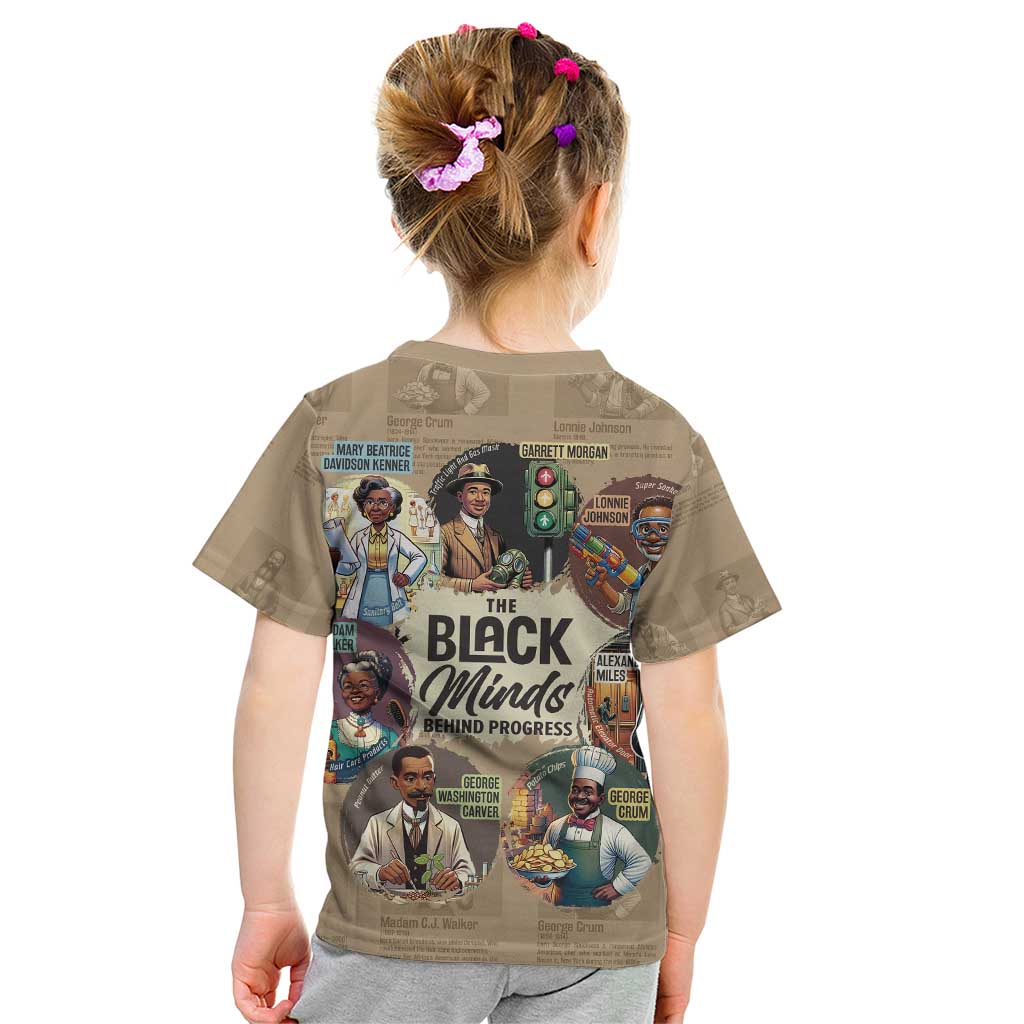 The Black Minds Behind Progress Kid T Shirt Africa Black Invention - Wonder Print Shop