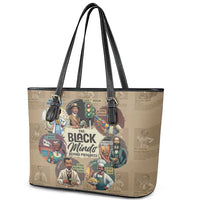 The Black Minds Behind Progress Leather Tote Bag Africa Black Invention - Wonder Print Shop