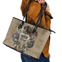 The Black Minds Behind Progress Leather Tote Bag Africa Black Invention - Wonder Print Shop