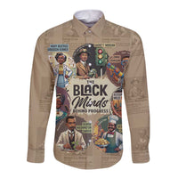 The Black Minds Behind Progress Long Sleeve Button Shirt Africa Black Invention - Wonder Print Shop