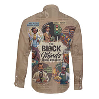 The Black Minds Behind Progress Long Sleeve Button Shirt Africa Black Invention - Wonder Print Shop