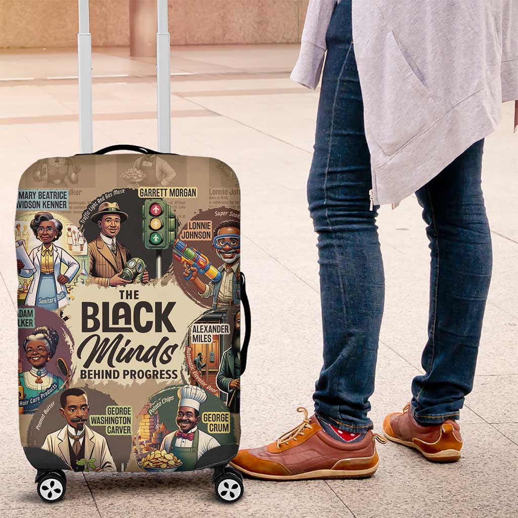 The Black Minds Behind Progress Luggage Cover Africa Black Invention - Wonder Print Shop
