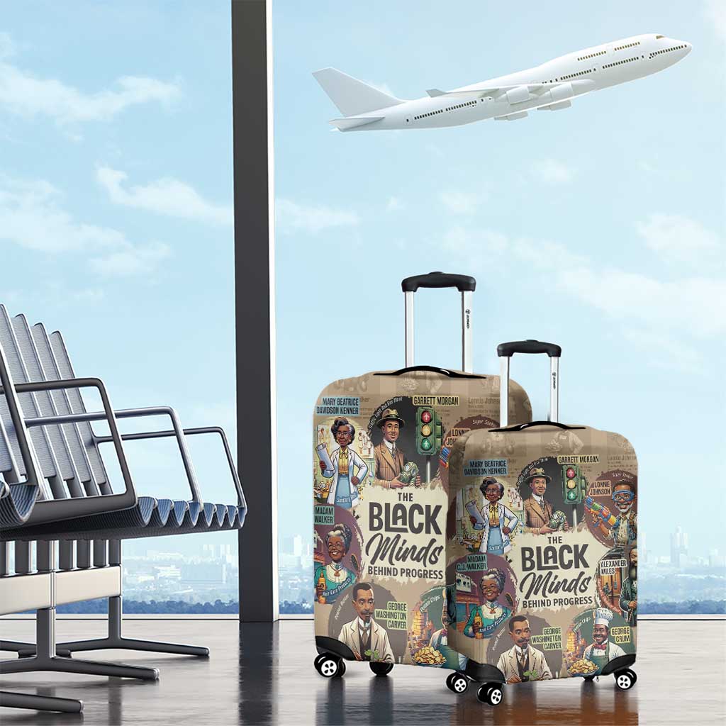 The Black Minds Behind Progress Luggage Cover Africa Black Invention - Wonder Print Shop