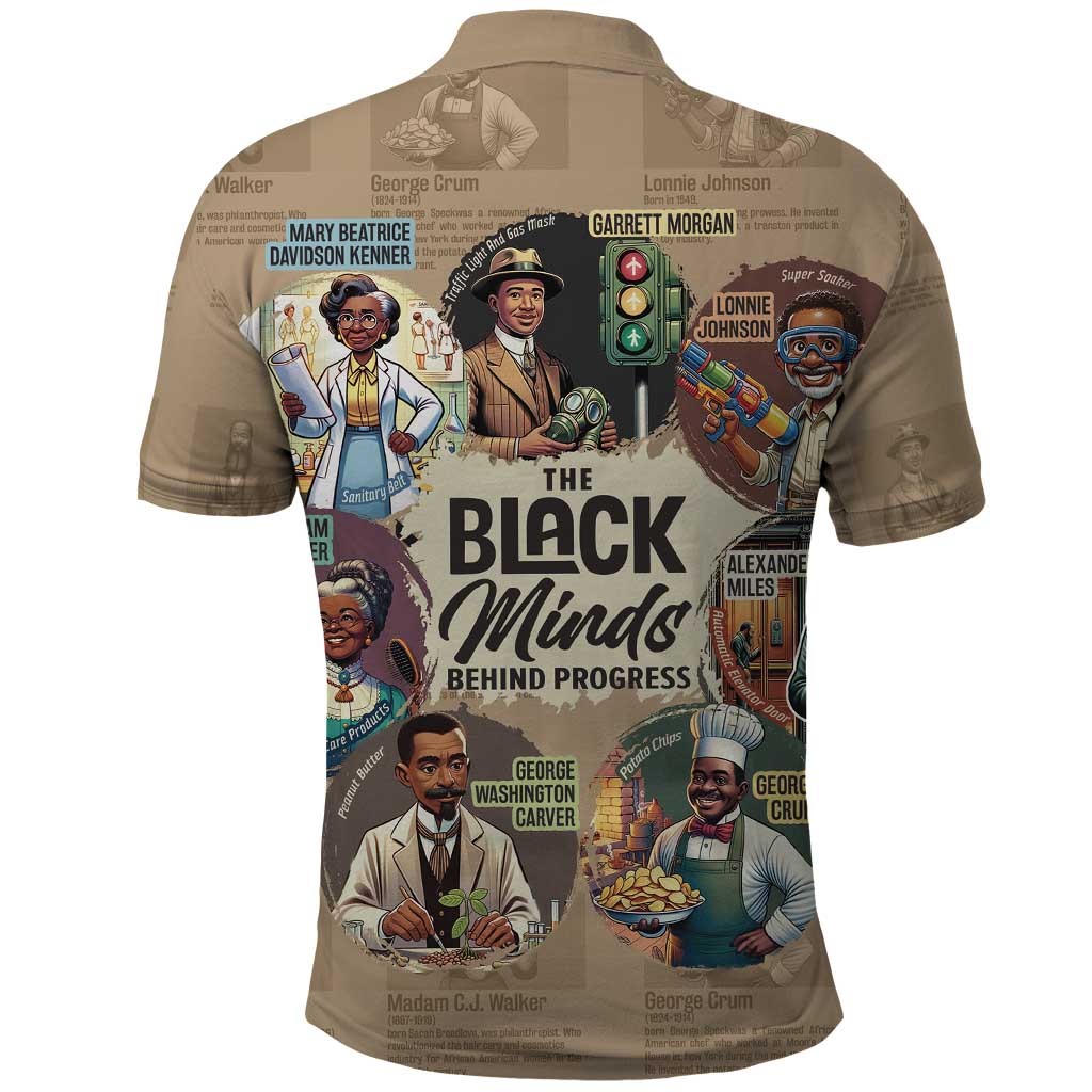 The Black Minds Behind Progress Polo Shirt Africa Black Invention - Wonder Print Shop