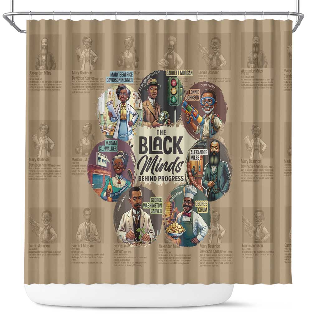 The Black Minds Behind Progress Shower Curtain Africa Black Invention