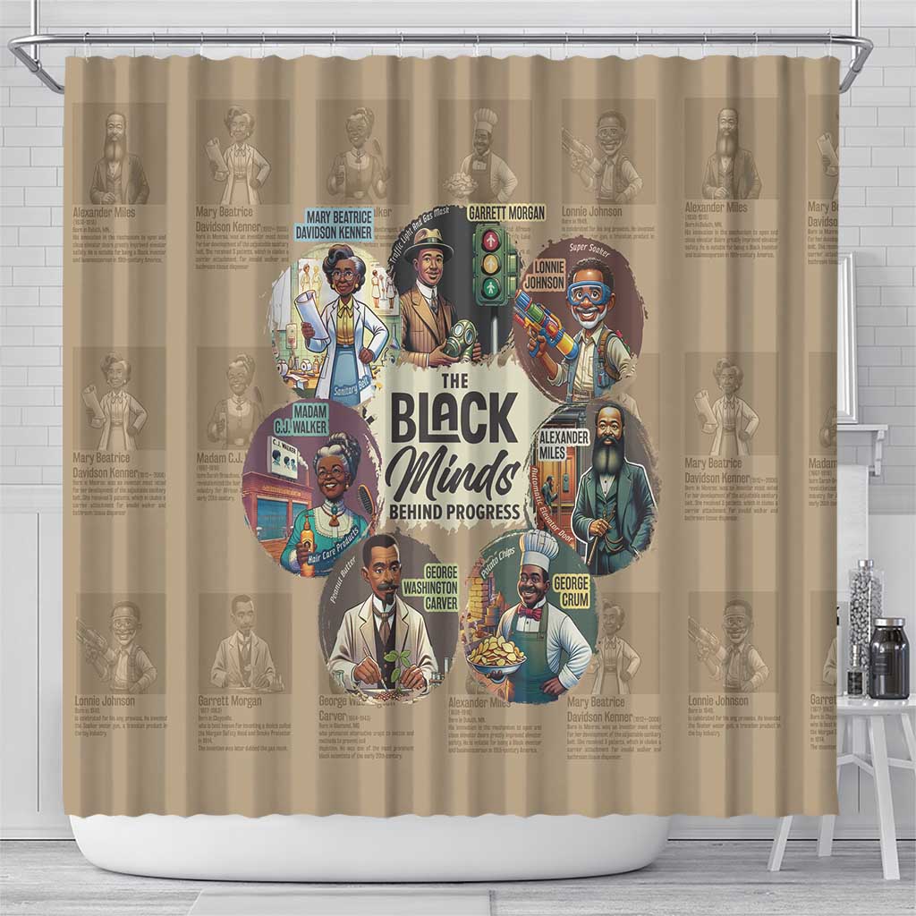 The Black Minds Behind Progress Shower Curtain Africa Black Invention