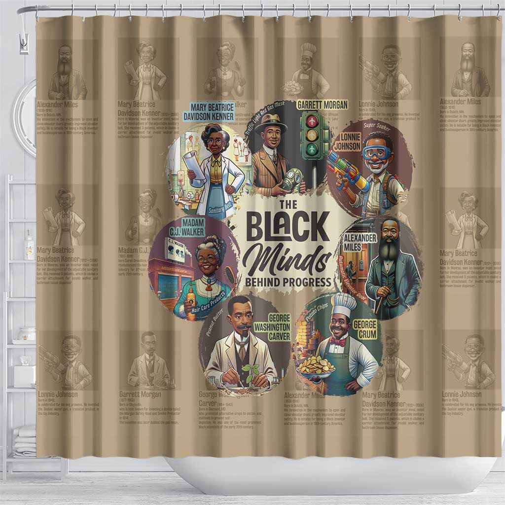 The Black Minds Behind Progress Shower Curtain Africa Black Invention