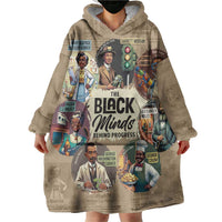 The Black Minds Behind Progress Wearable Blanket Hoodie Africa Black Invention - Wonder Print Shop
