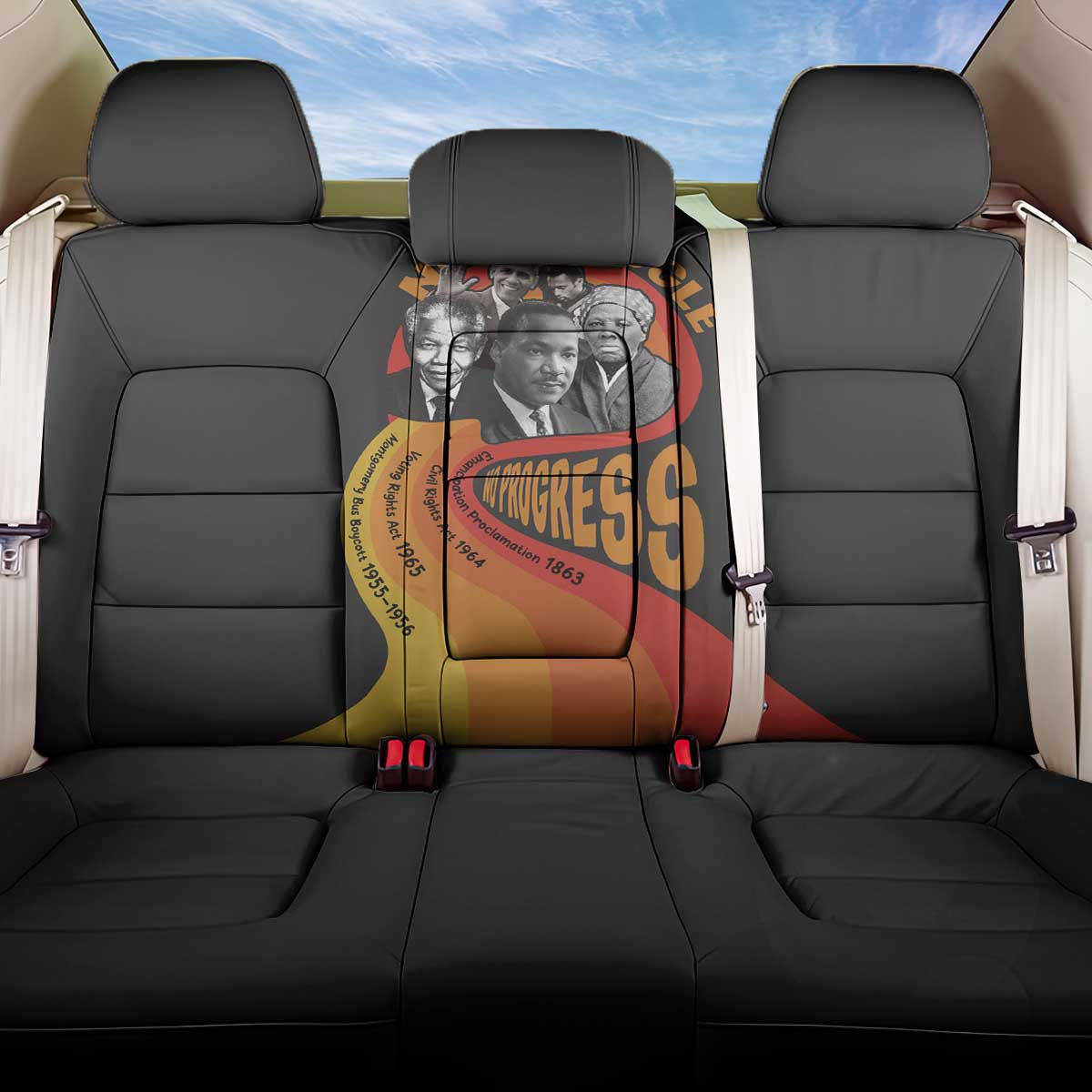 No Struggle No Progress Back Car Seat Cover Civil Rights Leaders - Wonder Print Shop