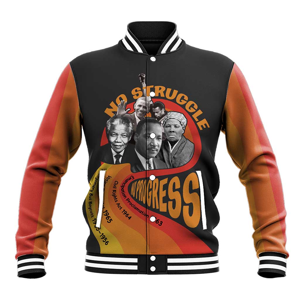 No Struggle No Progress Baseball Jacket Civil Rights Leaders - Wonder Print Shop