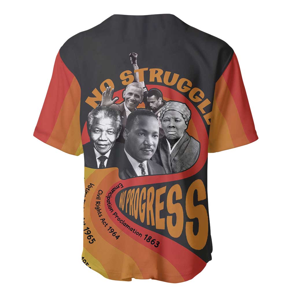 No Struggle No Progress Baseball Jersey Civil Rights Leaders - Wonder Print Shop