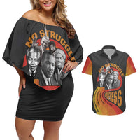 No Struggle No Progress Couples Matching Off Shoulder Short Dress and Hawaiian Shirt Civil Rights Leaders - Wonder Print Shop