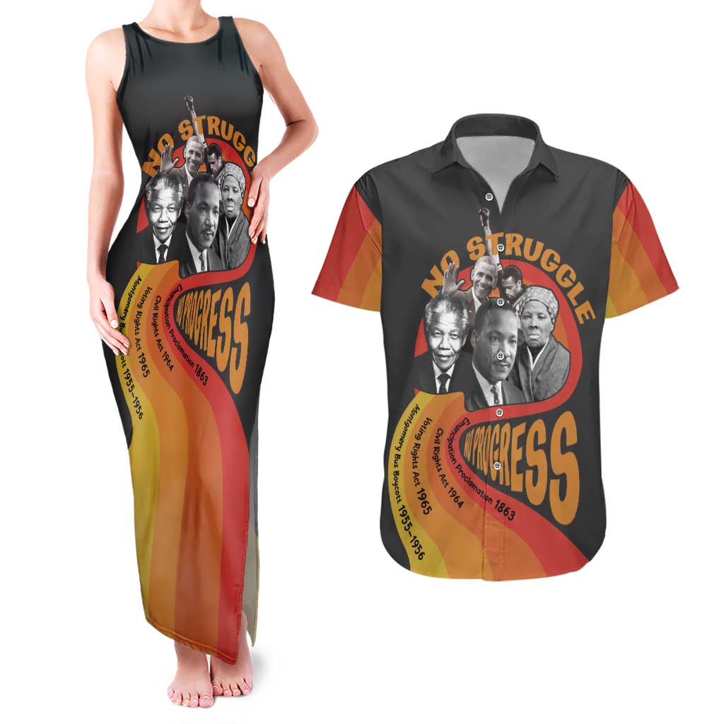 No Struggle No Progress Couples Matching Tank Maxi Dress and Hawaiian Shirt Civil Rights Leaders - Wonder Print Shop
