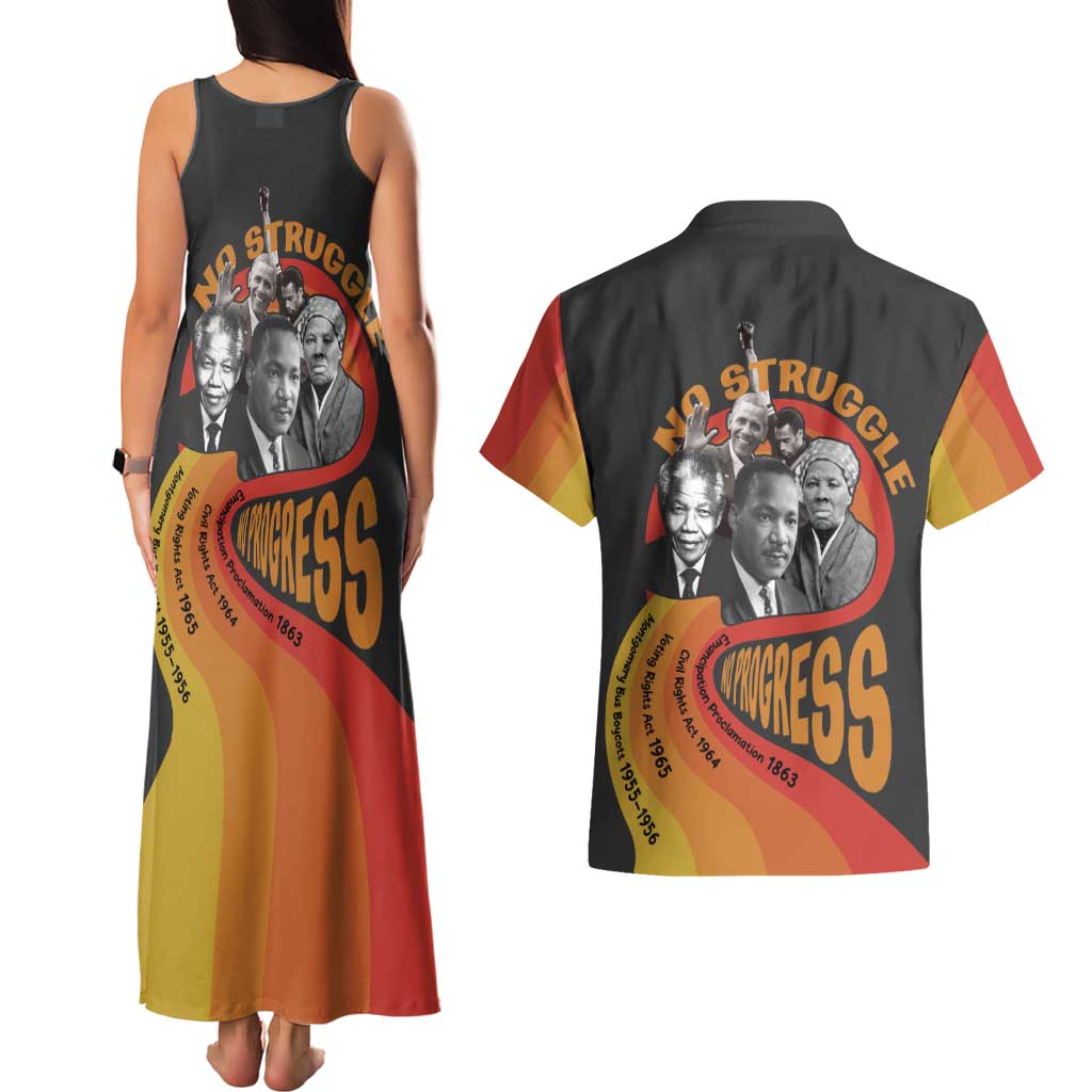 No Struggle No Progress Couples Matching Tank Maxi Dress and Hawaiian Shirt Civil Rights Leaders - Wonder Print Shop