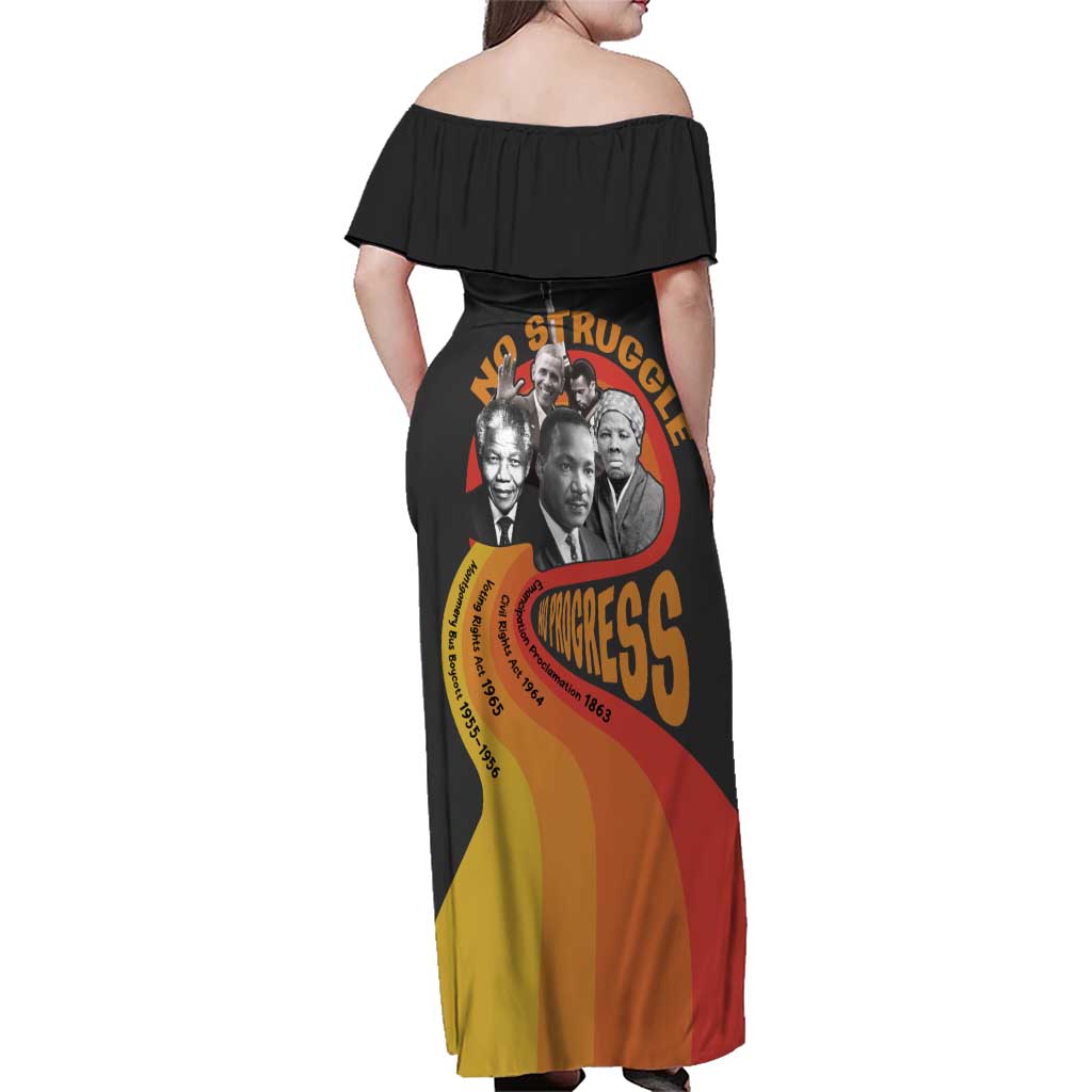 No Struggle No Progress Family Matching Off Shoulder Maxi Dress and Hawaiian Shirt Civil Rights Leaders - Wonder Print Shop