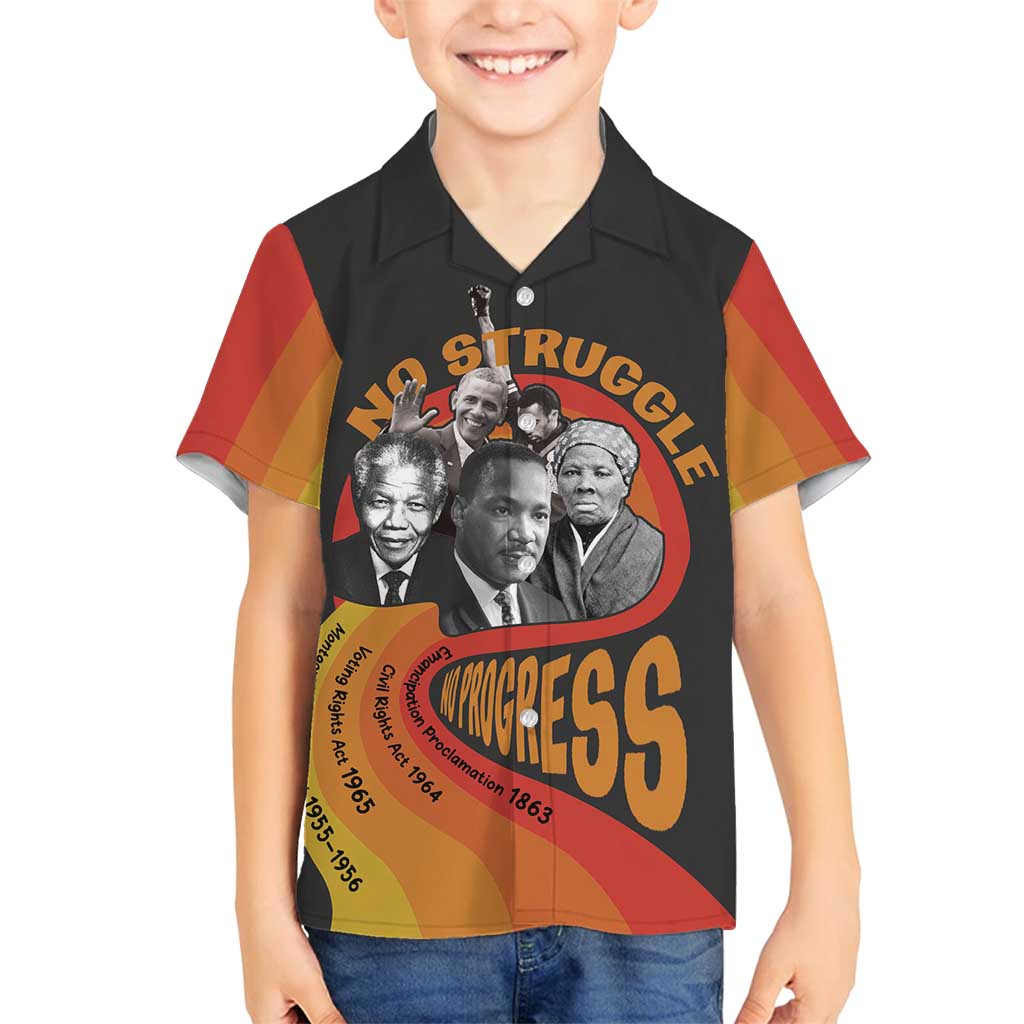 No Struggle No Progress Family Matching Off Shoulder Maxi Dress and Hawaiian Shirt Civil Rights Leaders - Wonder Print Shop