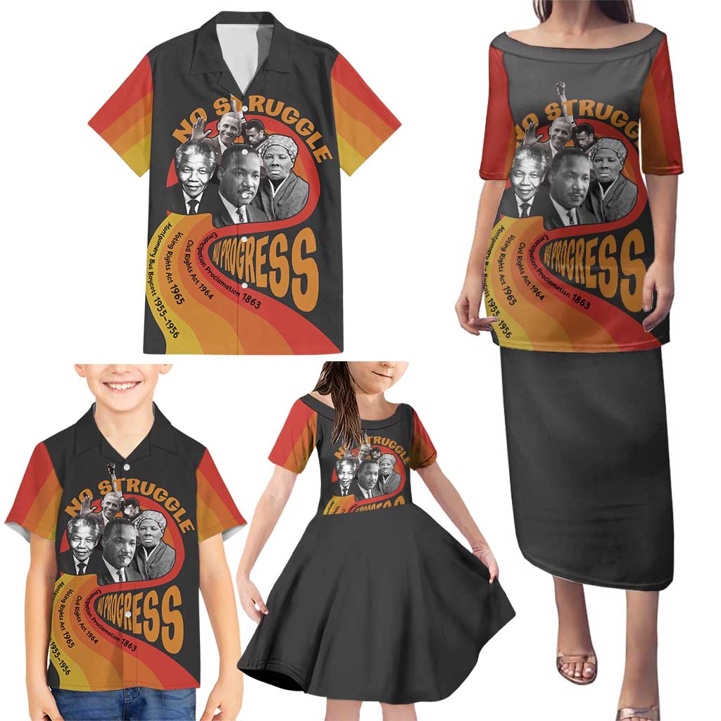 No Struggle No Progress Family Matching Puletasi and Hawaiian Shirt Civil Rights Leaders - Wonder Print Shop