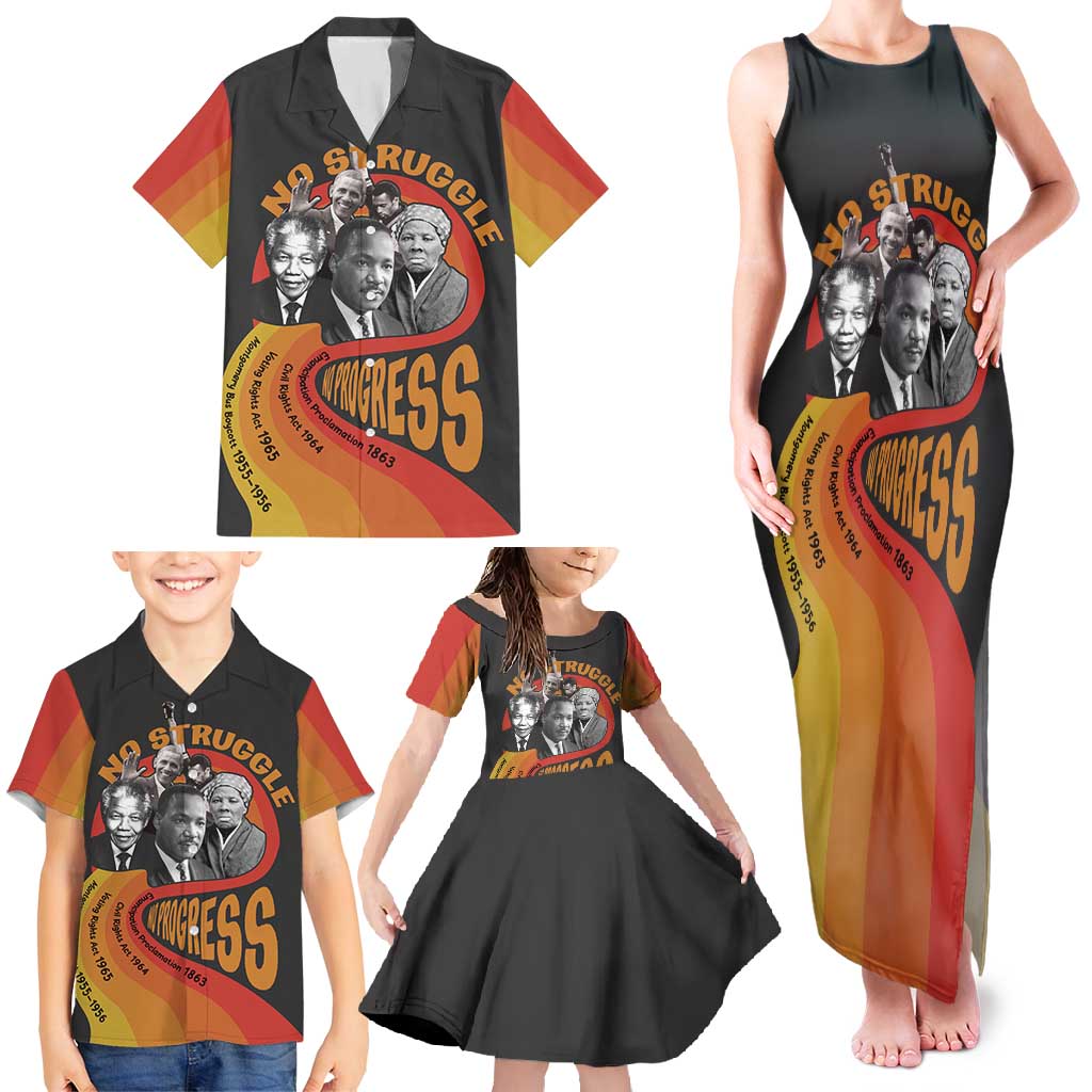 No Struggle No Progress Family Matching Tank Maxi Dress and Hawaiian Shirt Civil Rights Leaders - Wonder Print Shop