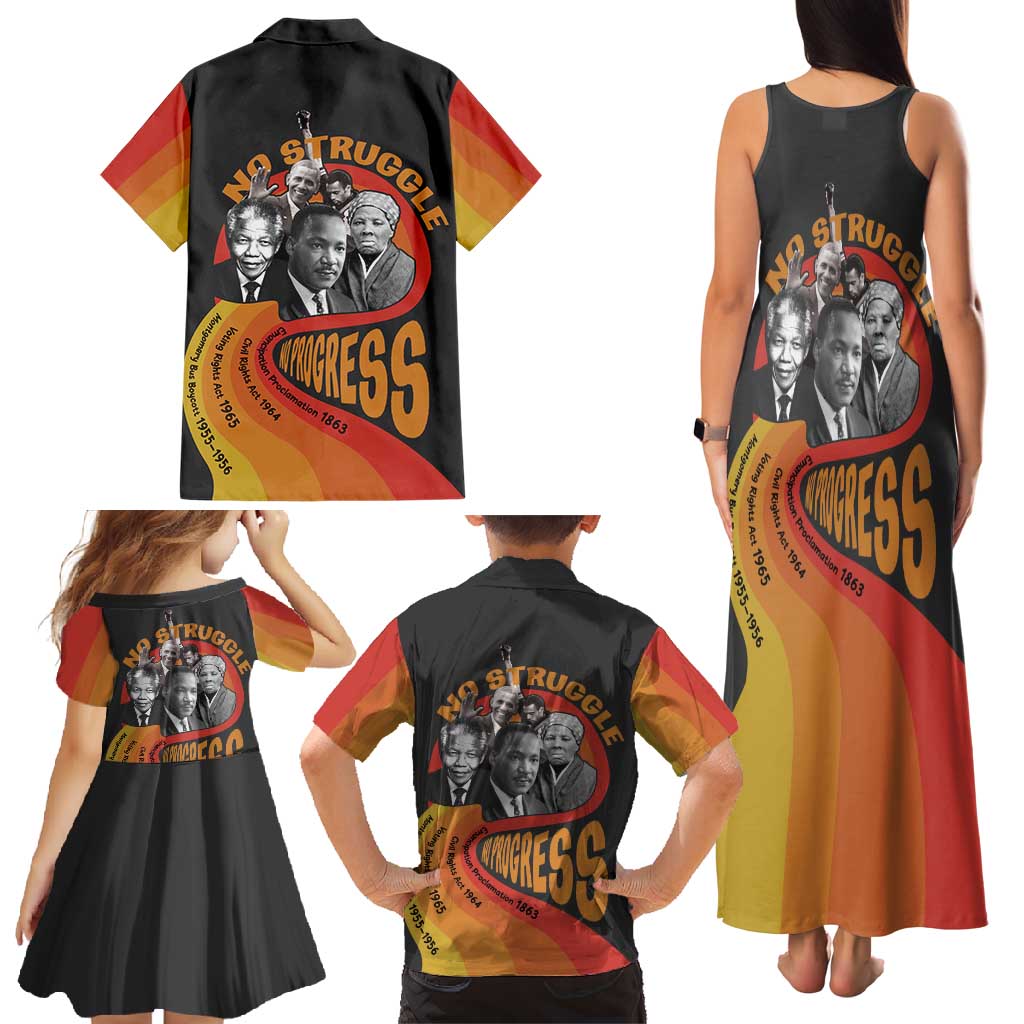 No Struggle No Progress Family Matching Tank Maxi Dress and Hawaiian Shirt Civil Rights Leaders - Wonder Print Shop