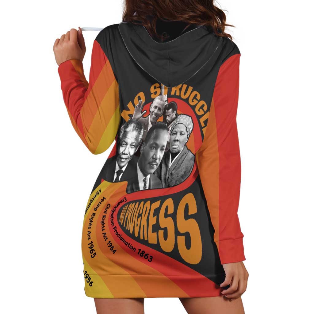 No Struggle No Progress Hoodie Dress Civil Rights Leaders - Wonder Print Shop
