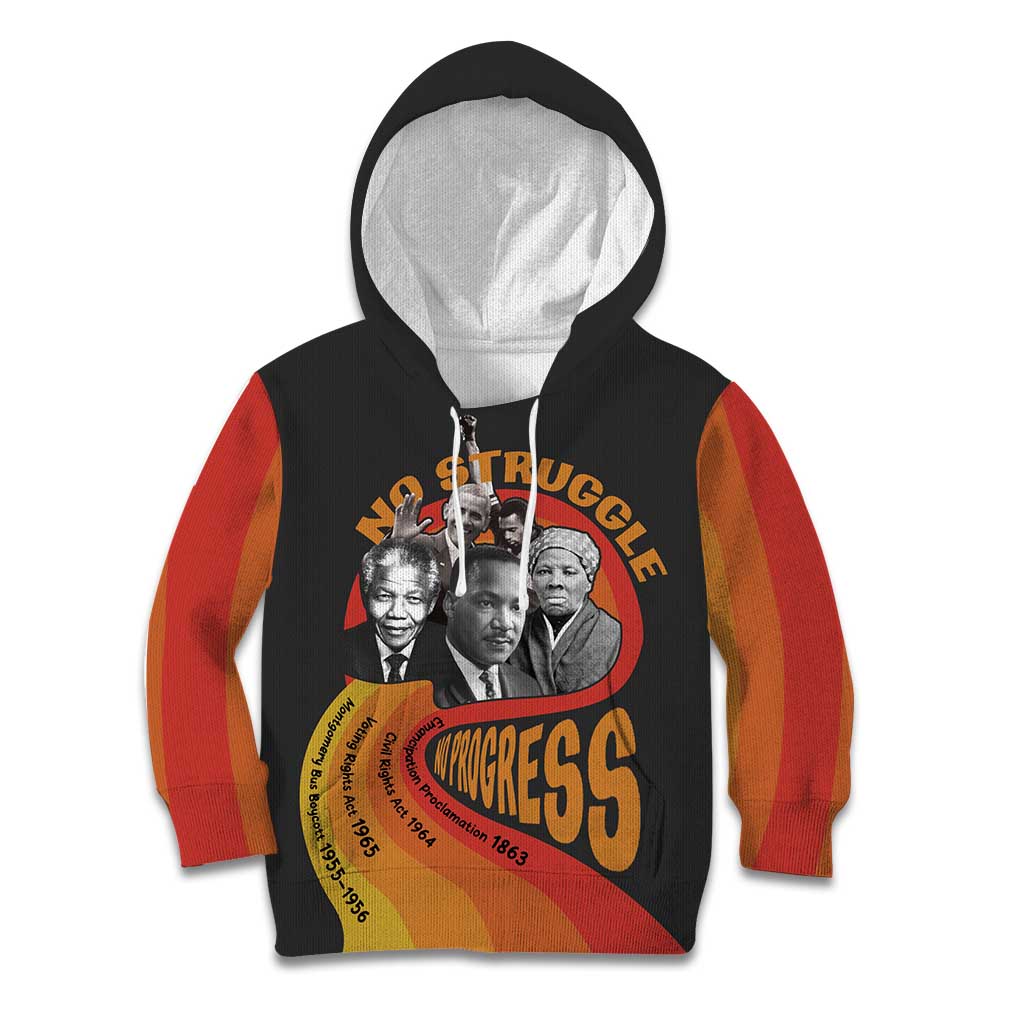 No Struggle No Progress Kid Hoodie Civil Rights Leaders - Wonder Print Shop
