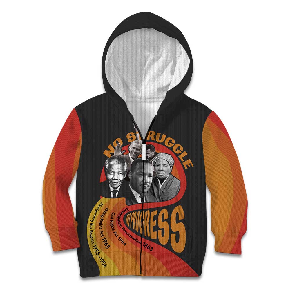No Struggle No Progress Kid Hoodie Civil Rights Leaders - Wonder Print Shop