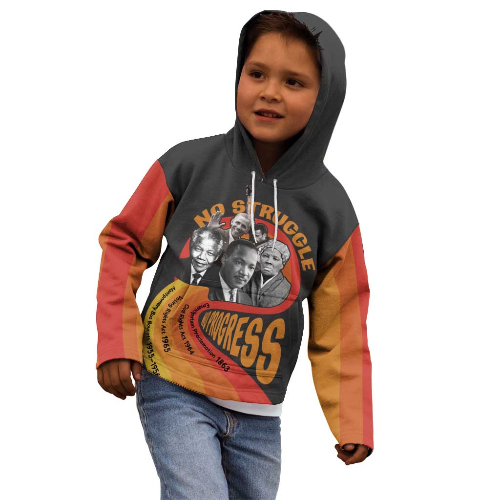 No Struggle No Progress Kid Hoodie Civil Rights Leaders - Wonder Print Shop