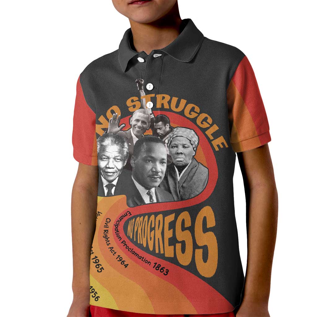 No Struggle No Progress Kid Polo Shirt Civil Rights Leaders - Wonder Print Shop