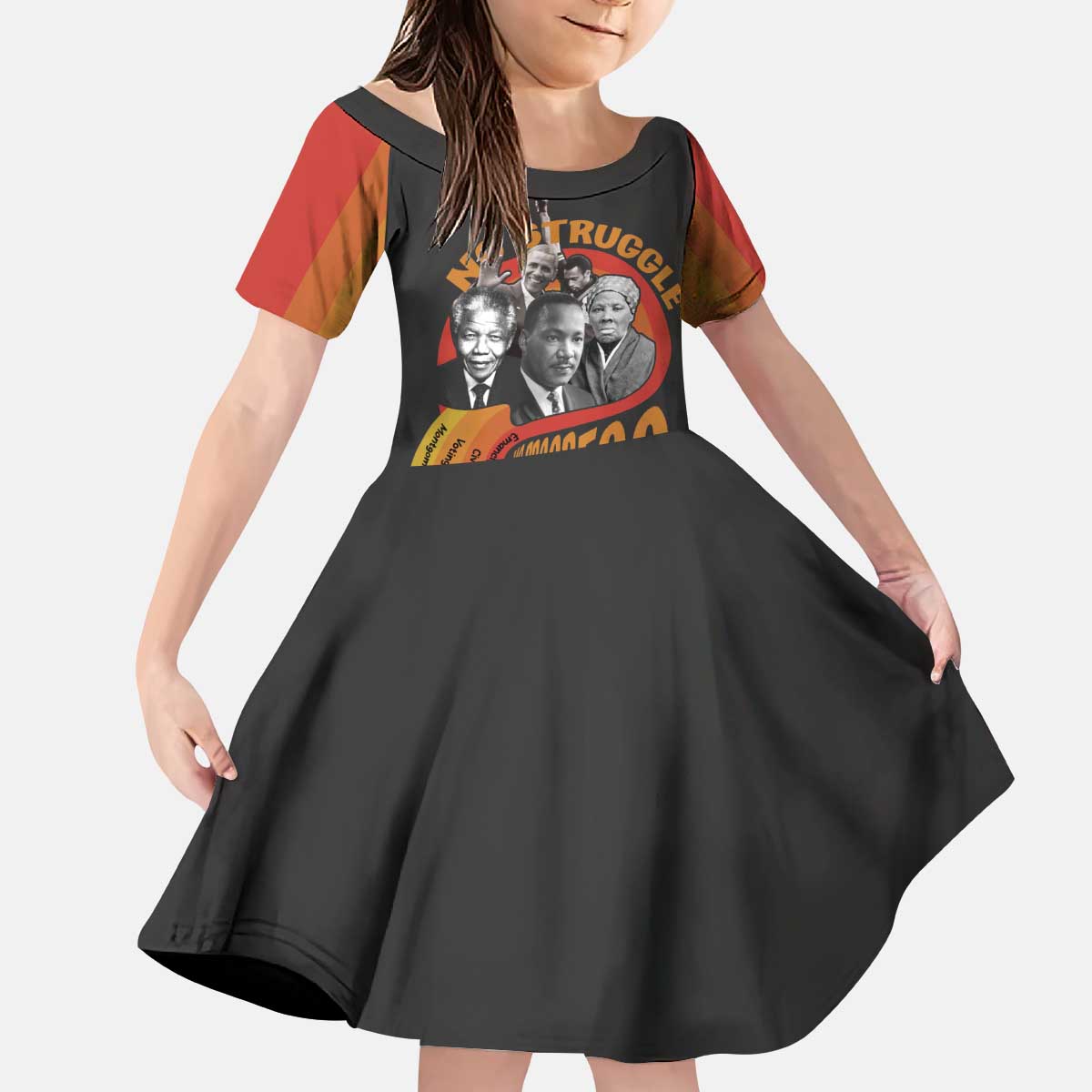 No Struggle No Progress Kid Short Sleeve Dress Civil Rights Leaders - Wonder Print Shop