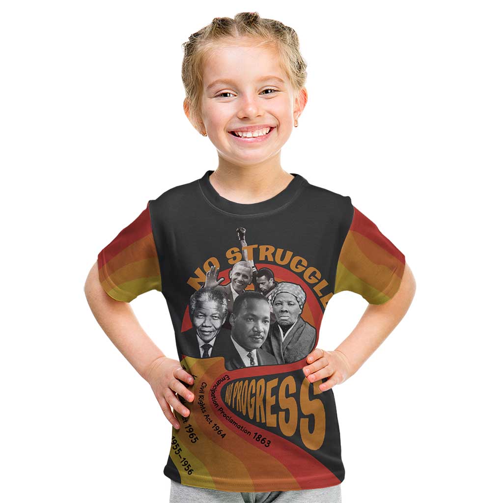No Struggle No Progress Kid T Shirt Civil Rights Leaders - Wonder Print Shop